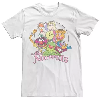 Мужская футболка с рисунком The Muppets Group Stamp Licensed Character, белый