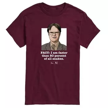 Мужская футболка с рисунком The Office Dwight Facter Faster Licensed Character, красный