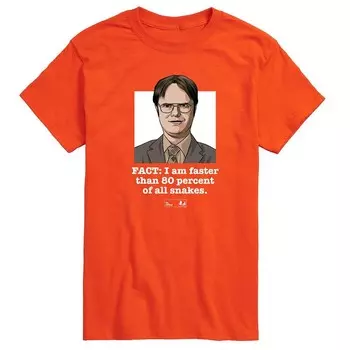 Мужская футболка с рисунком The Office Dwight Facter Faster Licensed Character, оранжевый
