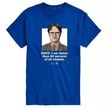 Мужская футболка с рисунком The Office Dwight Facter Faster Licensed Character, синий