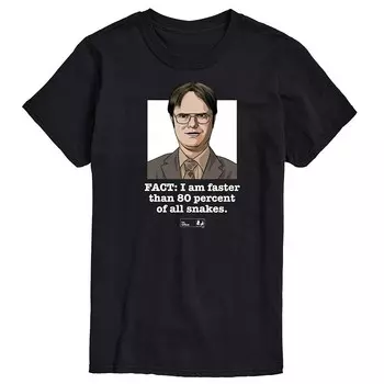 Мужская футболка с рисунком The Office Dwight Facter Faster Licensed Character, черный