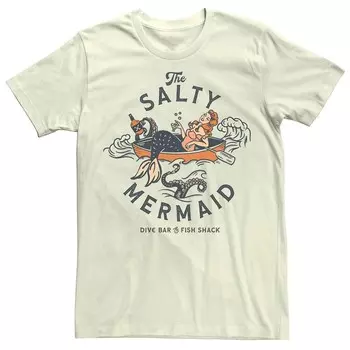 Мужская футболка с рисунком The Salty Mermaid Dive Bar & Fish Shack Licensed Character, цвет Natural