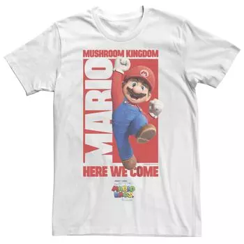 Мужская футболка с рисунком The Super Mario Bros. Movie Mushroom Kingdom Here We Come Licensed Character