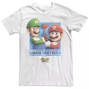 Мужская футболка с рисунком The Super Mario Bros. Movie Plumber Brothers Licensed Character