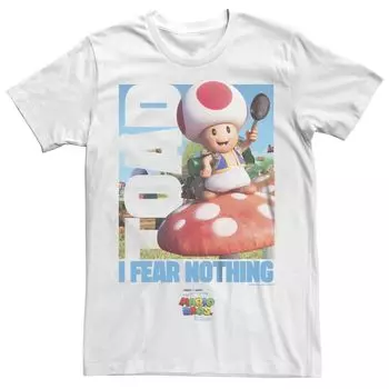 Мужская футболка с рисунком The Super Mario Bros. Movie Toad the Fearless Mushroom Licensed Character