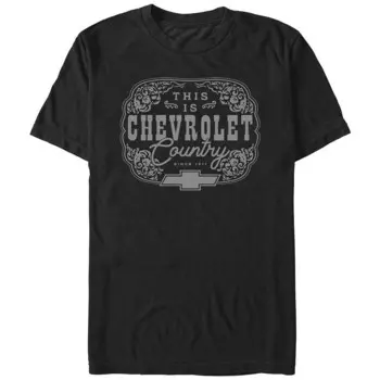 Мужская футболка с рисунком This Is Chevrolet Country Badge Licensed Character, черный