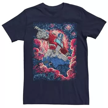 Мужская футболка с рисунком Transformers Optimus Prime Starry Night Licensed Character, темно-синий
