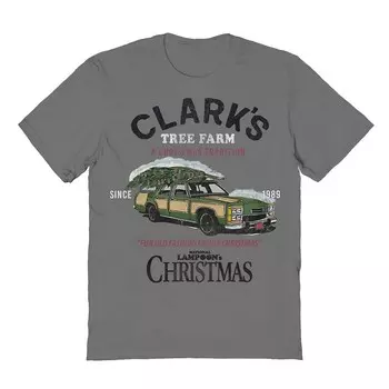 Мужская футболка с рисунком Tree Farm National Lampoon's Christmas Vacation Licensed Character, цвет Charcoal