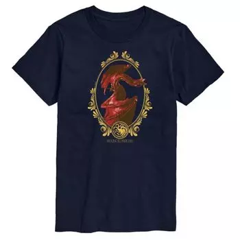 Мужская футболка с рисунком трёх драконов от House of Dragon Licensed Character, синий