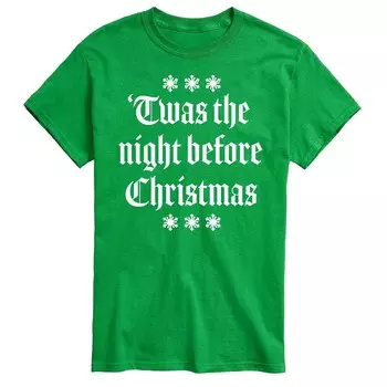 Мужская футболка с рисунком Twas The Night Before Christmas Licensed Character, зеленый
