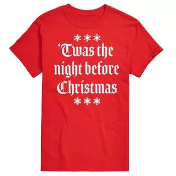 Мужская футболка с рисунком Twas The Night Before Christmas Licensed Character, красный