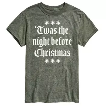 Мужская футболка с рисунком Twas The Night Before Christmas Licensed Character, цвет Dark Green