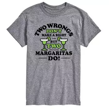 Мужская футболка с рисунком Two Wrongs Right Margaritas Licensed Character