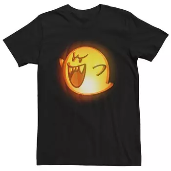 Мужская футболка с рисунком тыквы Nintendo Super Mario Boo Halloween Licensed Character, черный