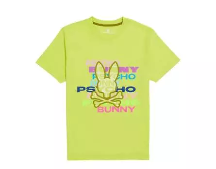 Мужская футболка с рисунком Tyrian Psycho Bunny цвета лаймового гранита B6U835X1PC-LMG, желтый