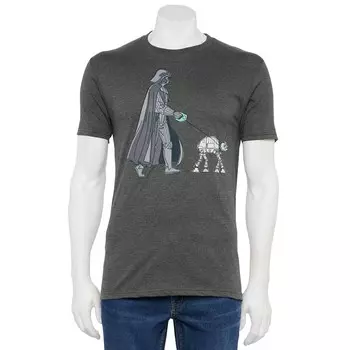 Мужская футболка с рисунком Vader Walker Licensed Character, цвет Charcoal Heather