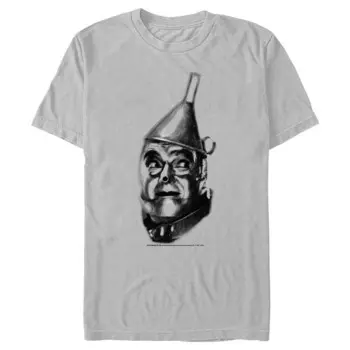 Мужская футболка с рисунком «Волшебник страны Оз» Tin Man Face Licensed Character, цвет Silver