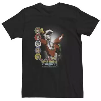 Мужская футболка с рисунком Voltron: Hexagons Lions Unite Licensed Character