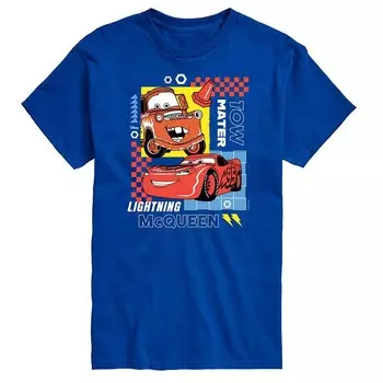 Мужская футболка с рисунком в сетку Disney/Pixar's Cars Tow Mater & Lightening McQueen Disney / Pixar, синий