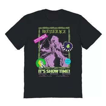 Мужская футболка с рисунком в стиле ретро Beetlejuice Licensed Character, черный