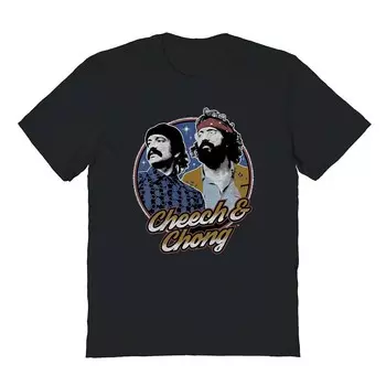 Мужская футболка с рисунком в стиле ретро Cheech & Chong Licensed Character, черный