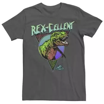 Мужская футболка с рисунком в стиле ретро Jurassic World Rex-Cellent Licensed Character
