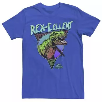 Мужская футболка с рисунком в стиле ретро Jurassic World Rex-Cellent Licensed Character