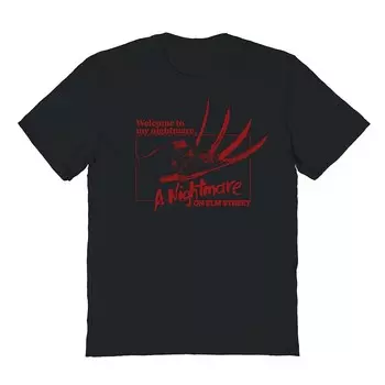 Мужская футболка с рисунком «Welcome To My Nightmare Horror» Licensed Character, черный