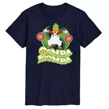 Мужская футболка с рисунком Willy Wonka Oompa Loompa Licensed Character, темно-синий