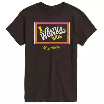 Мужская футболка с рисунком Willy Wonka Retro Wonka Bar Licensed Character, цвет Dark Brown