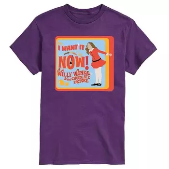 Мужская футболка с рисунком Willy Wonka Veruca Salt Licensed Character, фиолетовый