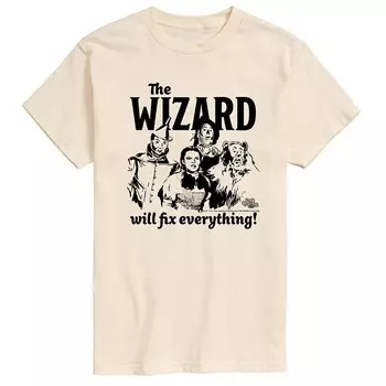 Мужская футболка с рисунком Wizard Of Oz Wizard Will Fix Everything Licensed Character, цвет Cream