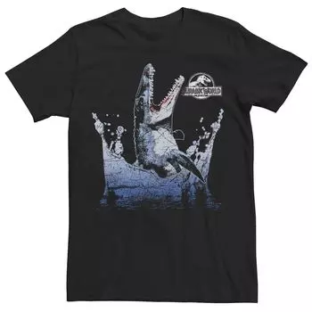 Мужская футболка с рисунком водного динозавра Jurassic World Licensed Character, черный