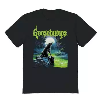 Мужская футболка с рисунком волка Goosebumps Wolf Licensed Character, черный
