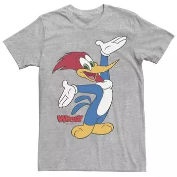 Мужская футболка с рисунком Woody Woodpecker Hands Up и портретом Licensed Character