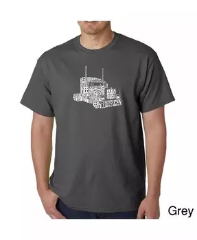 Мужская футболка с рисунком Word Art — Keep on Truckin LA Pop Art, серый