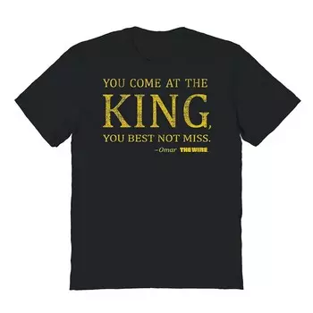 Мужская футболка с рисунком You Come At The WireHe King The Wire с рисунком Licensed Character, черный