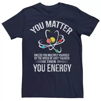 Мужская футболка с рисунком You Matter Joke Atom Licensed Character, темно-синий