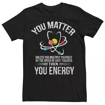 Мужская футболка с рисунком You Matter Joke Atom Licensed Character, черный
