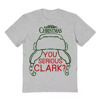 Мужская футболка с рисунком You Serious Clark National Lampoon's Christmas Vacation Licensed Character, цвет Sport Gray