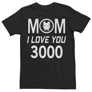 Мужская футболка с рисунком «Железный человек Mom I Love You 3000» ко Дню матери Marvel