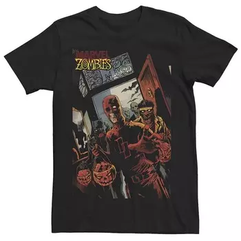 Мужская футболка с рисунком зомби Marvel Zombies Сорвиголова и зомби на Хэллоуин, черный