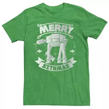 Мужская футболка с рисунком «Звездные войны AT-AT Christmas Merry Sithmas Holiday» Licensed Character
