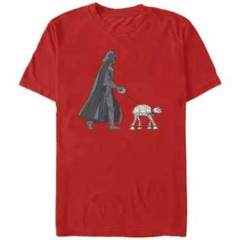 Мужская футболка с рисунком «Звездные войны» Дарт Вейдер AT-AT Walker Star Wars, красный