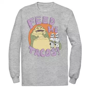 Мужская футболка с рисунком «Звездные войны» Jabba The Hutt Feed Me Tacos Star Wars