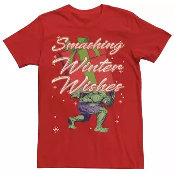 Мужская футболка с рождественским рисунком Hulk Smashing Winter Wishes Marvel