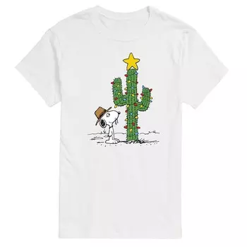 Мужская футболка с рождественским рисунком Peanuts Spike Joe Cactus Licensed Character, белый