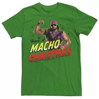 Мужская футболка с рождественским рисунком WWE Macho Licensed Character, цвет Kelly