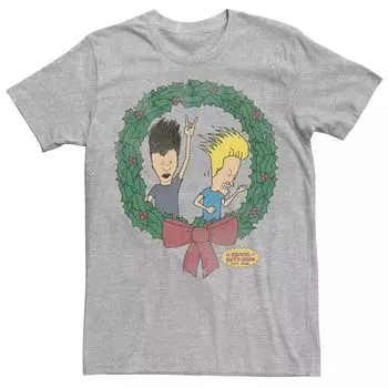 Мужская футболка с рождественским венком Beavis And Butthead Licensed Character