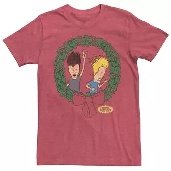 Мужская футболка с рождественским венком Beavis And Butthead Licensed Character